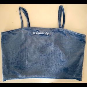 Forever 21 blue velvet crop top